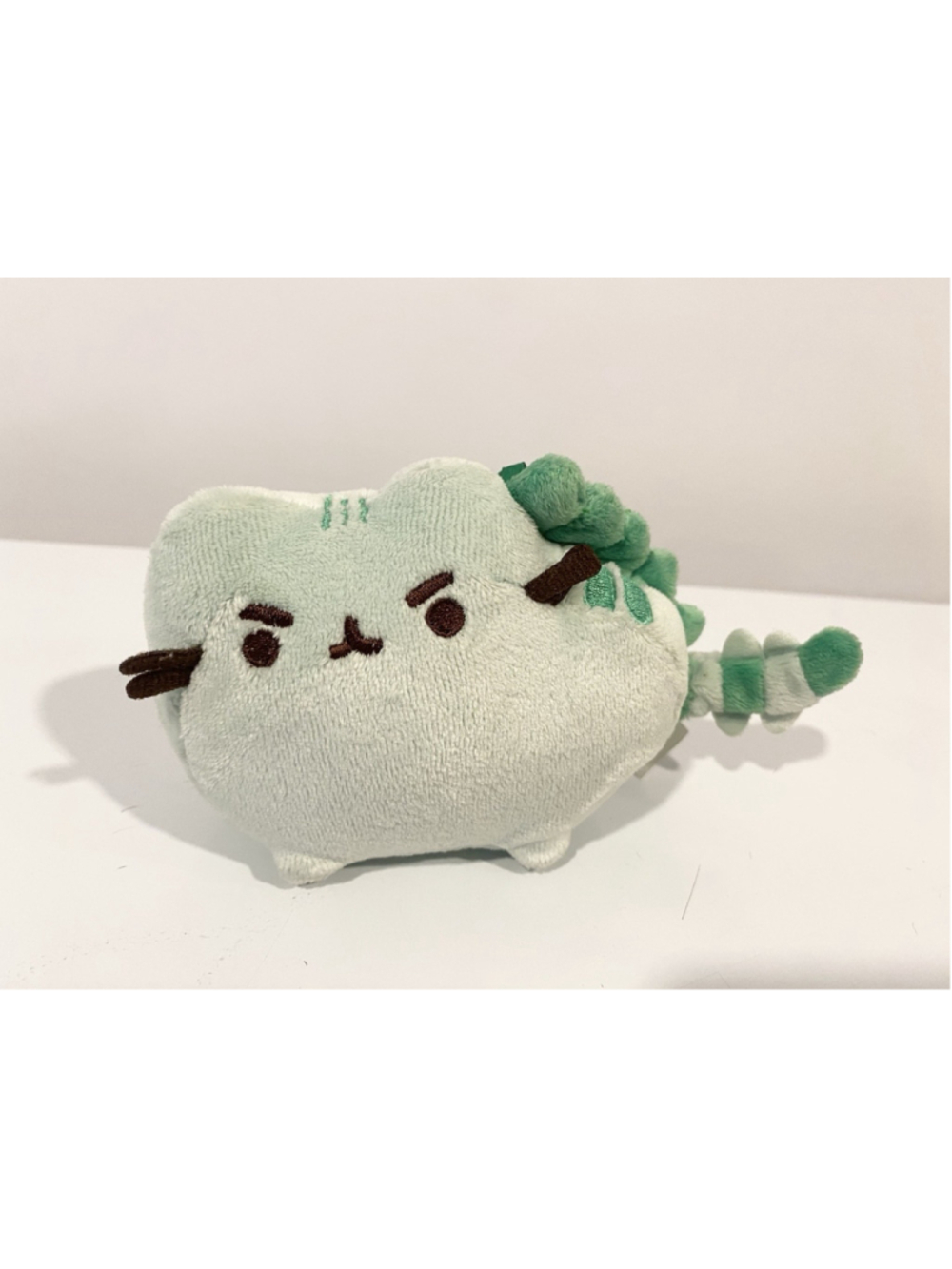Pusheen Dinosaur Cat Plush Backpack Clip Keychain Gund Green 4.5”